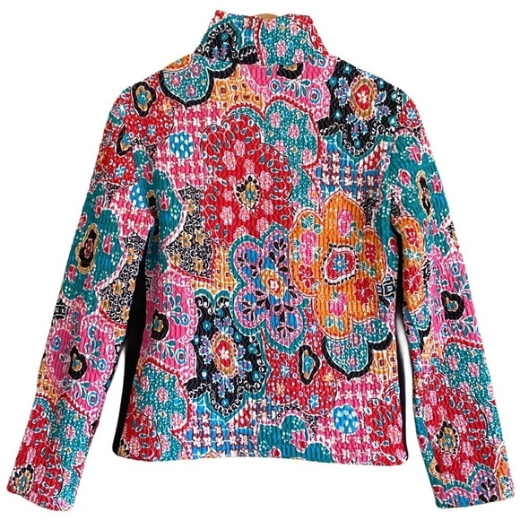 MARKER Colorful Floral Stretchy Full Zip Outdoor Winter Ski Snow Jacket Size 12 - Picture 6 of 14